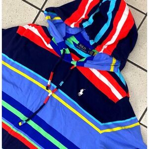 Polo Ralph Lauren Mens Striped Hooded T-Shirt Long Sleeve Multicolor Pony Logo L